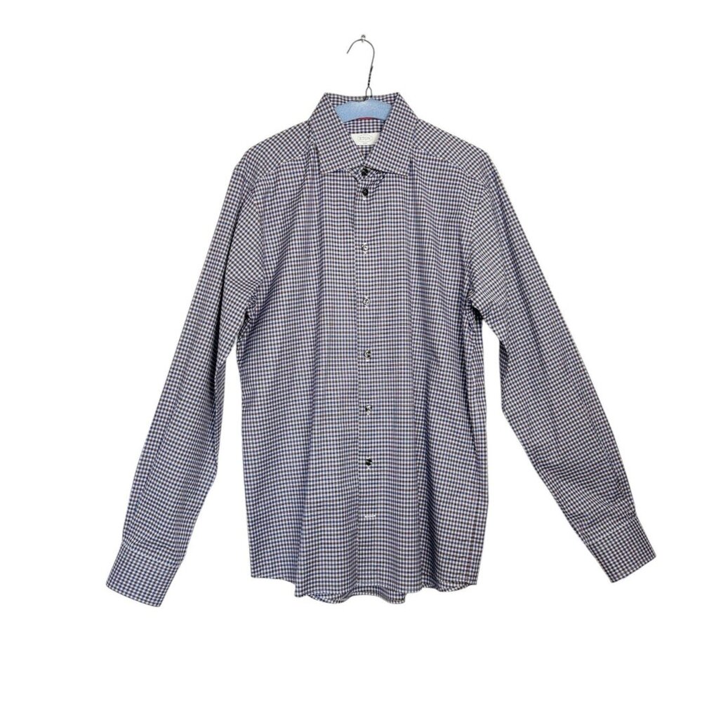 ETON Men's Slim Fit Cotton Multicolor Plaid Button up Shirt  - Sz 42 - 16 1/2"